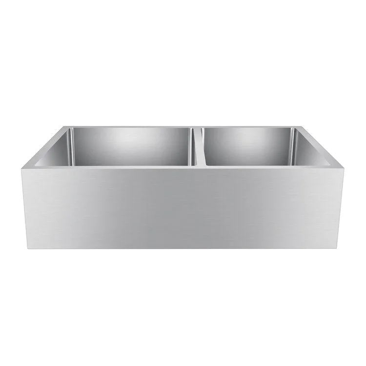 Kitchen Sink 33L x 20W Inch Double Bowl Coriander Farmer 60/40 Stainless Steel Rectangle