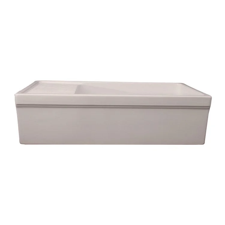 Kitchen Sink 35-7/8L x 19-3/4W Inch Single Bowl Inez Farmer with Drainboard Bisque Rectangle