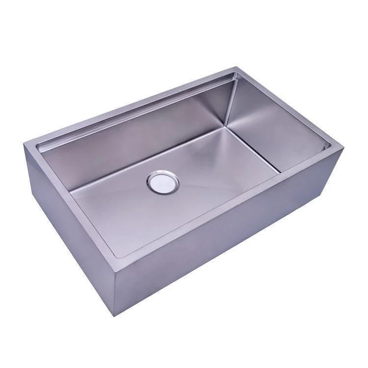 Kitchen Sink 33L x 20W Inch Single Bowl Bailey Farmer with Ledge Stainless Steel Rectangle