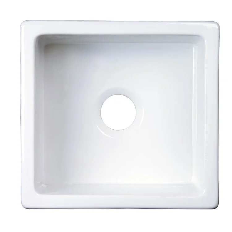 Kitchen Sink 18L x 17-1/2W Inch Single Bowl Silvia Large White Rectangle