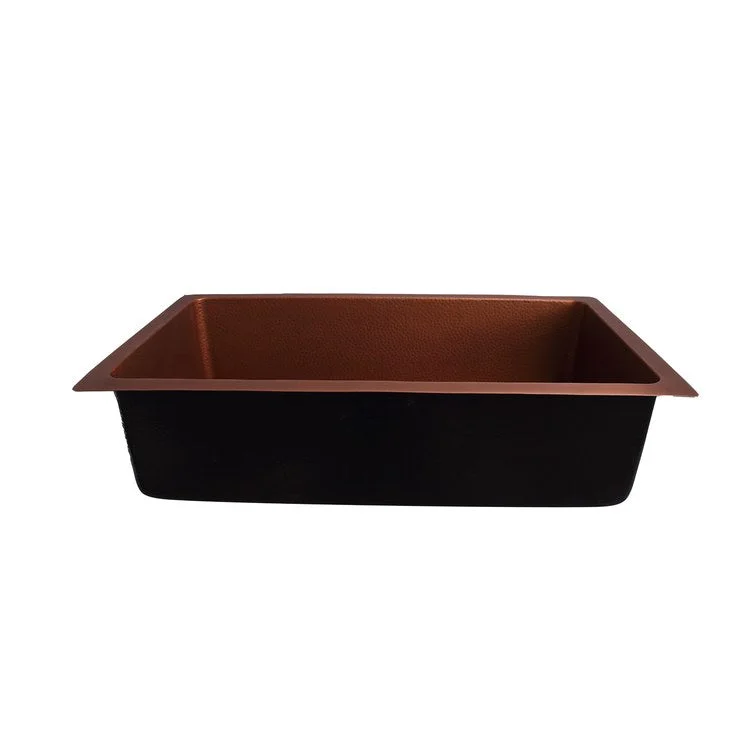 Kitchen Sink 36L x 21-1/2W Inch Single Bowl Rocio Antique Copper Undermount Rectangle