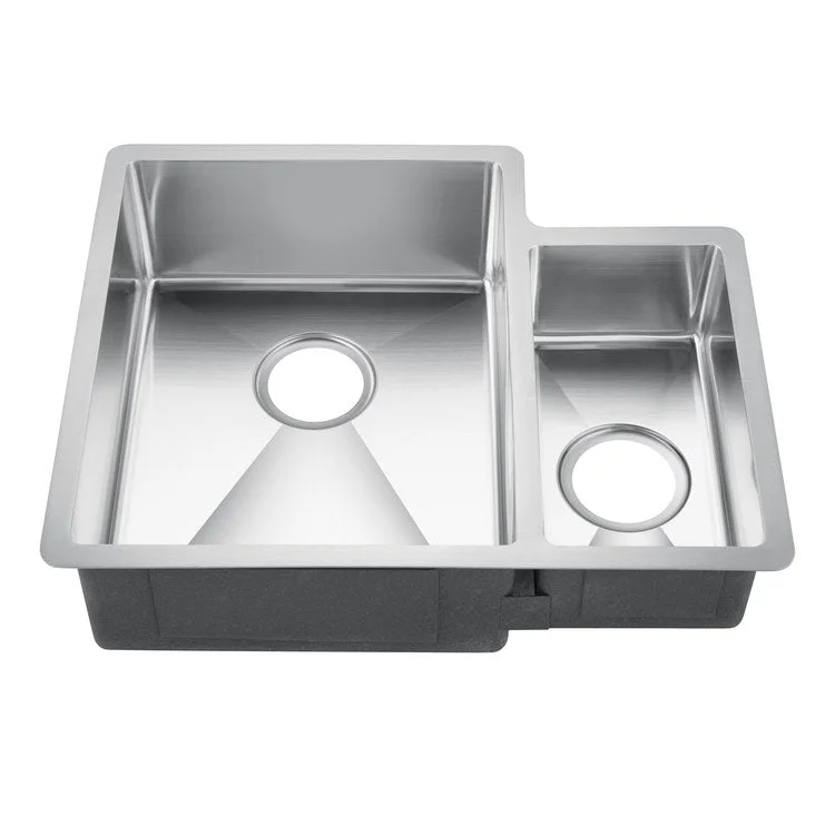 Kitchen Sink 23L x 18-3/4W Inch Double Bowl Fennel Stainless Steel Undermount