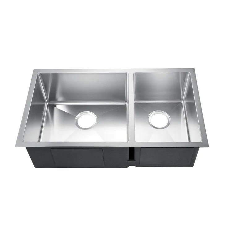 Kitchen Sink 32L x 18W Inch Double Bowl Gibson 60/40 Stainless Steel Undermount Rectangle