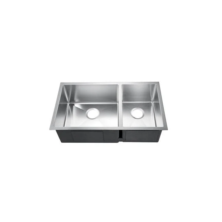 Kitchen Sink 33L x 18W Inch Double Bowl Gibson 60/40 Stainless Steel Undermount Rectangle