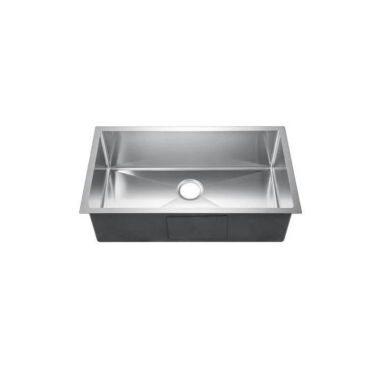 Kitchen Sink 32L x 19W Inch Single Bowl Fabyan Stainless Steel Undermount Rectangle