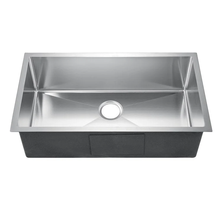 Kitchen Sink 32L x 18W Inch Single Bowl Fabyan Stainless Steel Undermount Rectangle