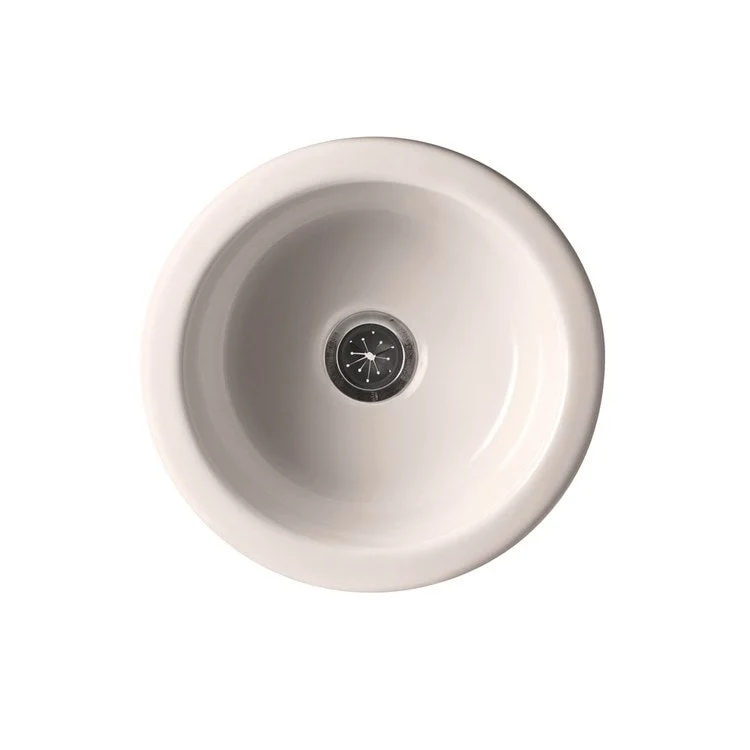 Bar Sink 17-3/4L x 17-3/4W Inch Single Bowl Ione Bisque Drop In Round