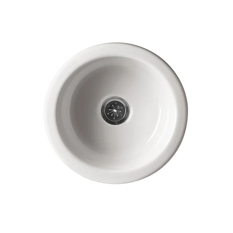 Bar Sink 17-3/4L x 17-3/4W Inch Single Bowl Ione White Drop In Round