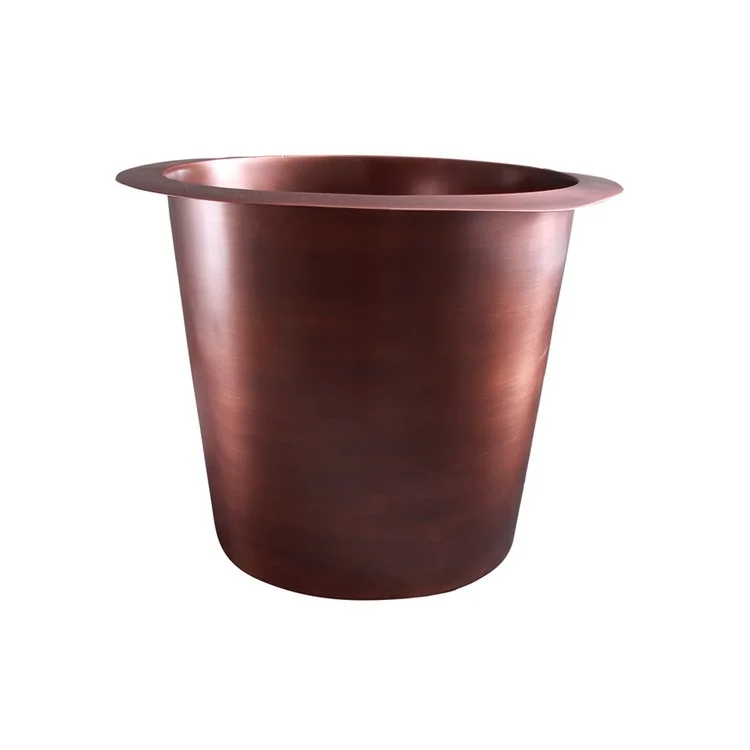 Bar Sink 12L x 12W Inch Single Bowl Skyes Flat Bottom Smooth Antique Copper Undermount/Drop In Round