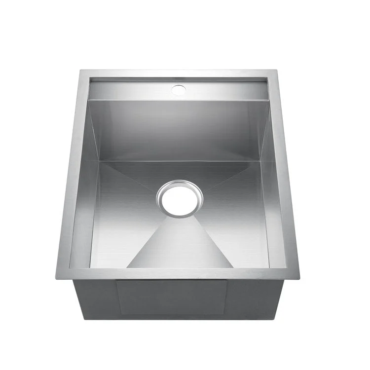 Bar Sink 19L x 22-1/2W Inch Single Bowl Thelma Stainless Steel Drop In Rectangle