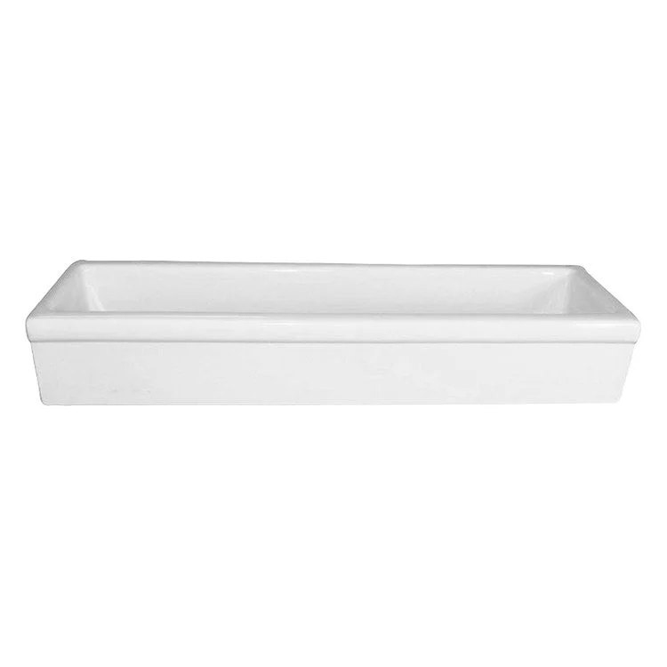 Kitchen Sink 48L x 15-3/4W Inch Single Bowl Trough White Rectangle