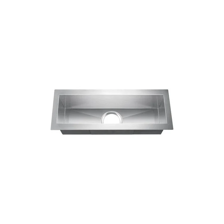 Prep Sink 32L x 8-3/4W Inch Single Bowl Whitesboro Zero Radius Stainless Steel