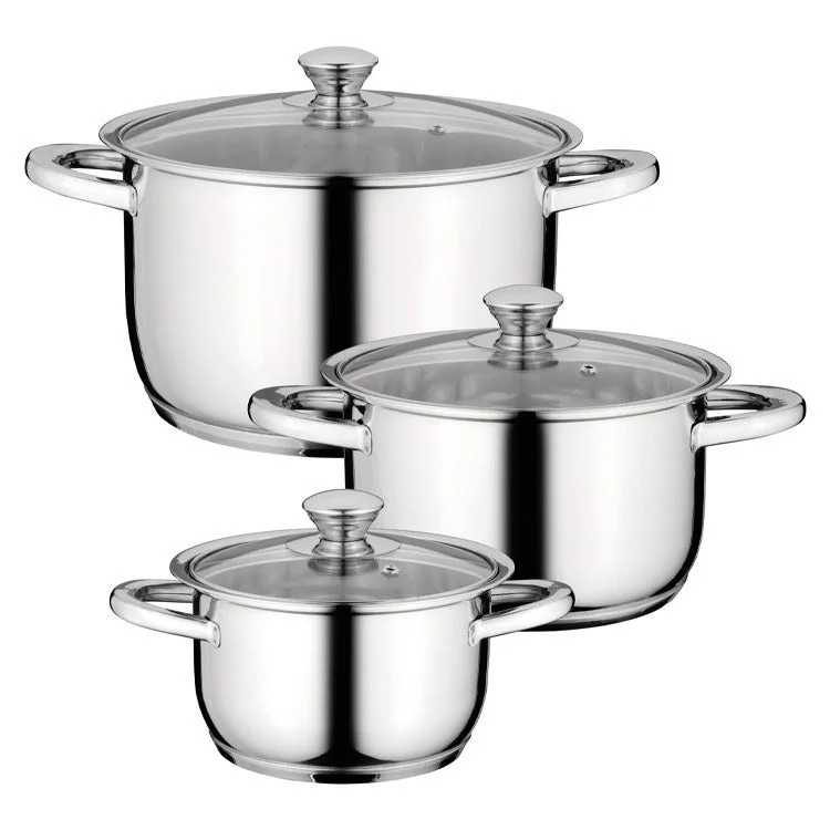 Essentials Gourmet 18/10 Stainless Steel Cookware Six-Piece Set