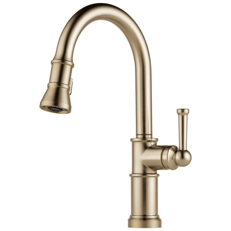 Kitchen Faucet Artesso 1 Lever ADA Brilliance Luxe Gold 1.8 Gallons per Minute Pull Down Handshower