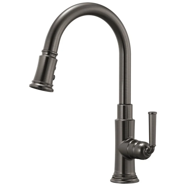 Kitchen Faucet Rook 1 Lever ADA Brilliance Luxe Steel Pull Down 2 Function Handspray 1.8 Gallons per Minute