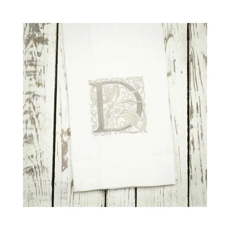 Monogram D 29" x 17" Linen Towel