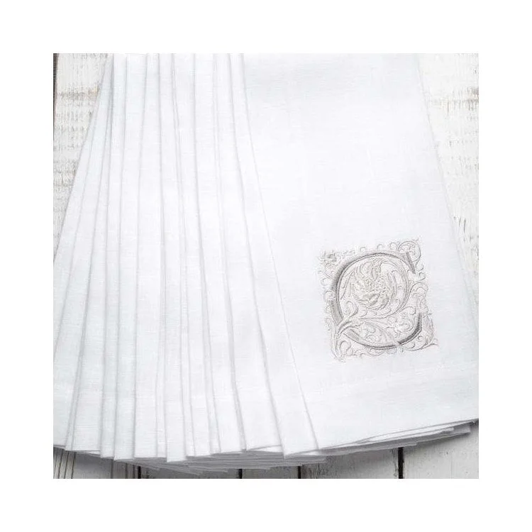 Monogram E 29" x 17" Linen Towel