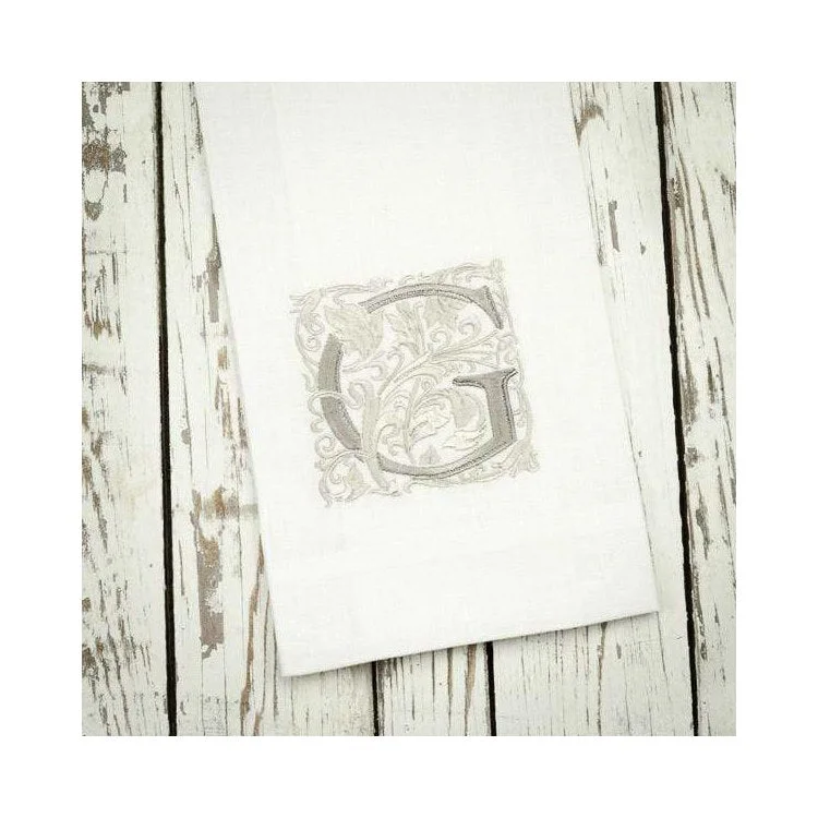 Monogram G 29" x 17" Linen Towel