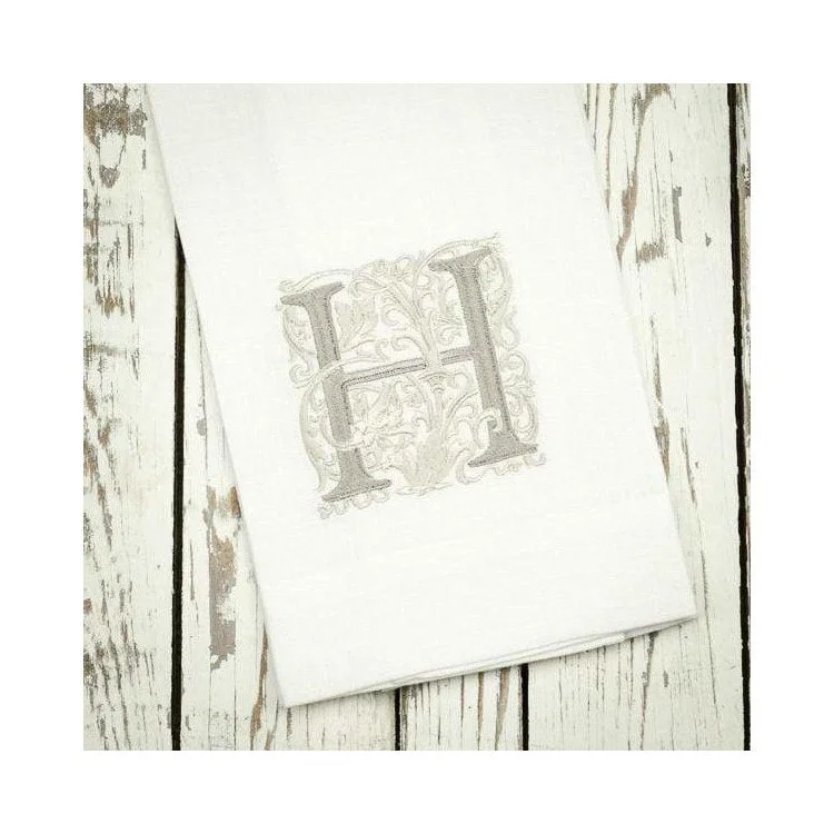 Monogram H 29" x 17" Linen Towel