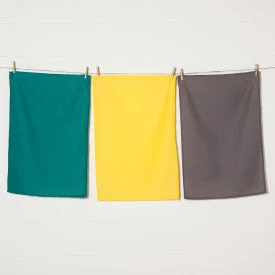 Danica - Floursack Kitchen Dishtowels, Mallard, Curry, and Eiffel