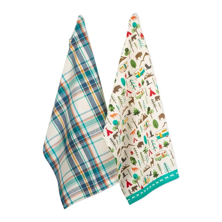 DII Happy Camper Dish Towels Set of 228" x 18"