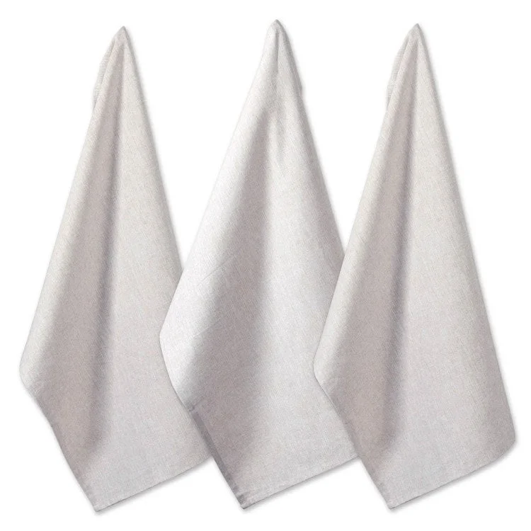 DII Natural Solid Chambray Dish Towels Set of 3