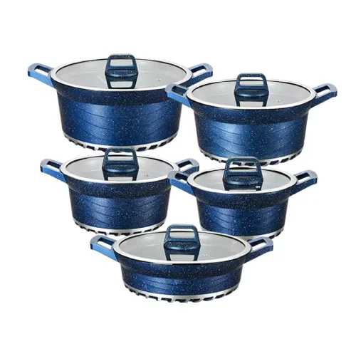 Dessini Regina Marble Non Stick Cookware Set - 10pcs