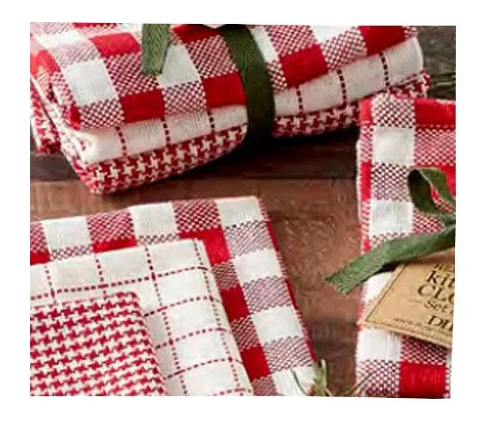 DII Holiday Checks Heavyweight Dish Cloths