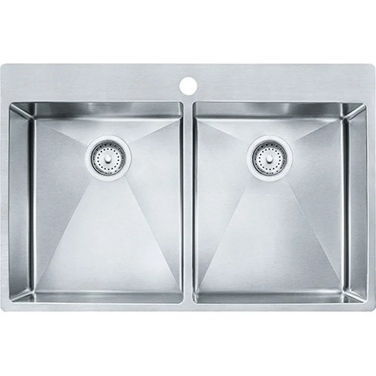 Kitchen Sink Vector 22-7/16 x 33-7/16 Inch Double Bowl Kit 1 Hole Rectangle