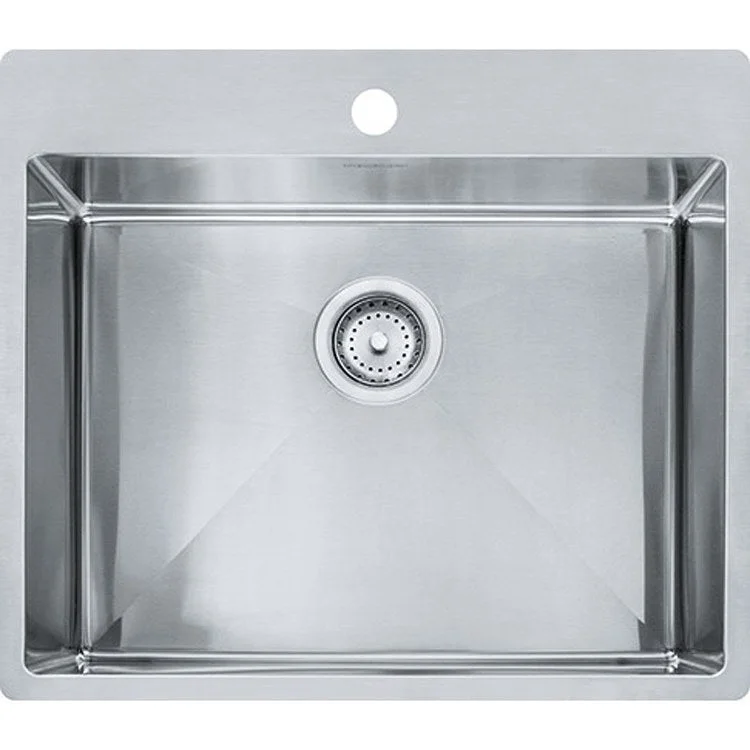 Kitchen Sink Vector 22-7/16 x 25 Inch Single Bowl 1 Hole Rectangle Stainless Steel 18 Gauge