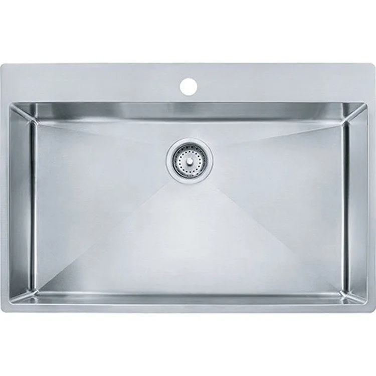 Kitchen Sink Vector 22-7/16 x 33-7/16 Inch Single Bowl 1 Hole Rectangle 16 Gauge