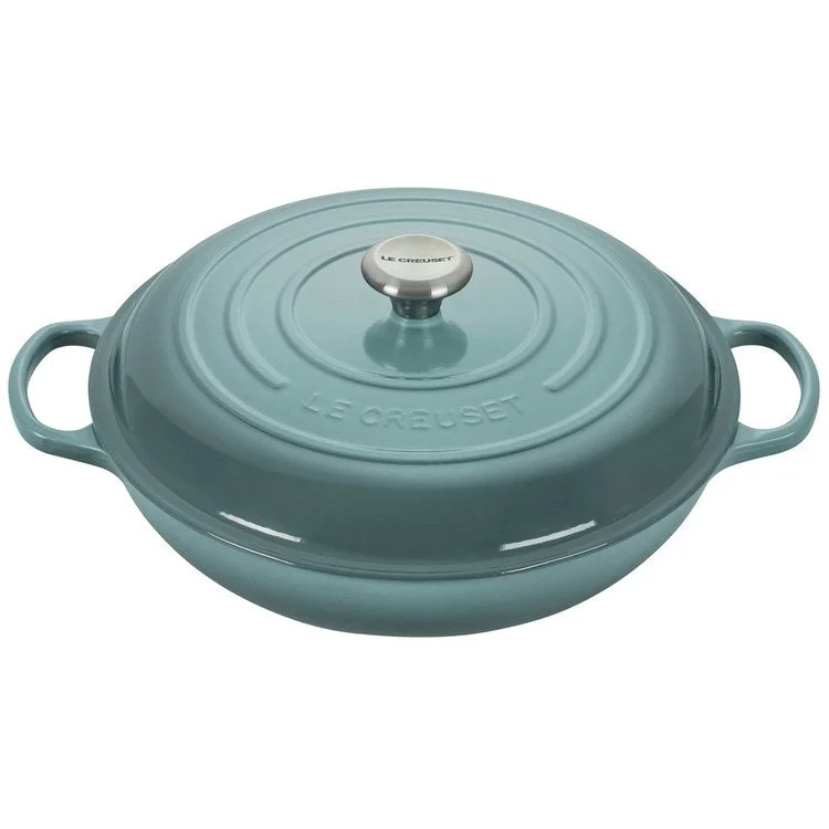 Signature 5-Quart Cast Iron Braiser with Stainless Steel Knob - Sea Salt