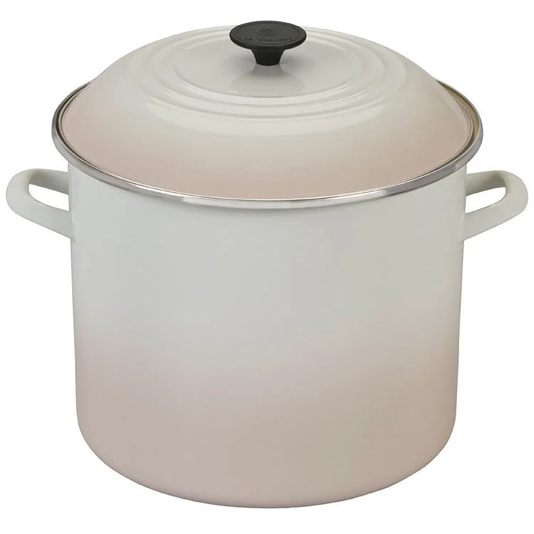 16-Quart Enamel On Steel Stockpot - Meringue