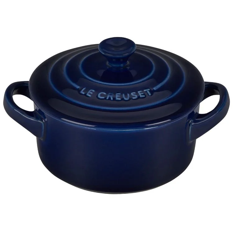 8 Oz Stoneware Mini Round Cocotte - Indigo