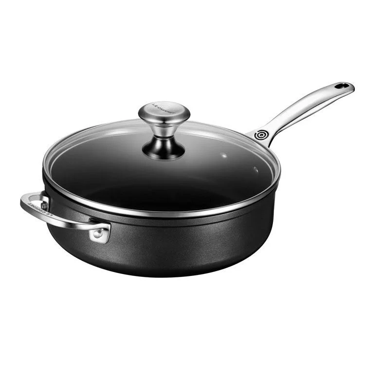 Toughened Nonstick PRO 4.25-Quart Saute Pan with Helper Handle & Glass Lid