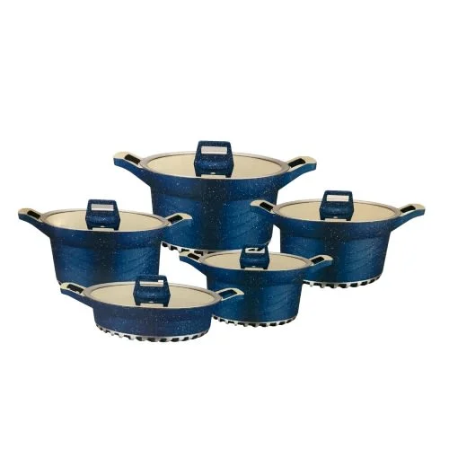 Linsan 10 Piece Die Cast Cookware Set - Blue