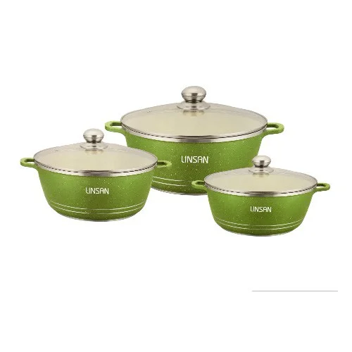 Linsan Die Cast Aluminium Non-stick Cookware Set - 6 Pieces