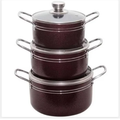 Master Chef Cooking Pot - Set Of 3(Non Stick)