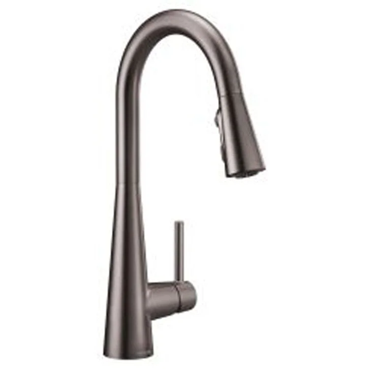 Kitchen Faucet Sleek 1 Lever ADA Black Stainless High Arc 1/3 Hole 1.5 Gallons per Minute