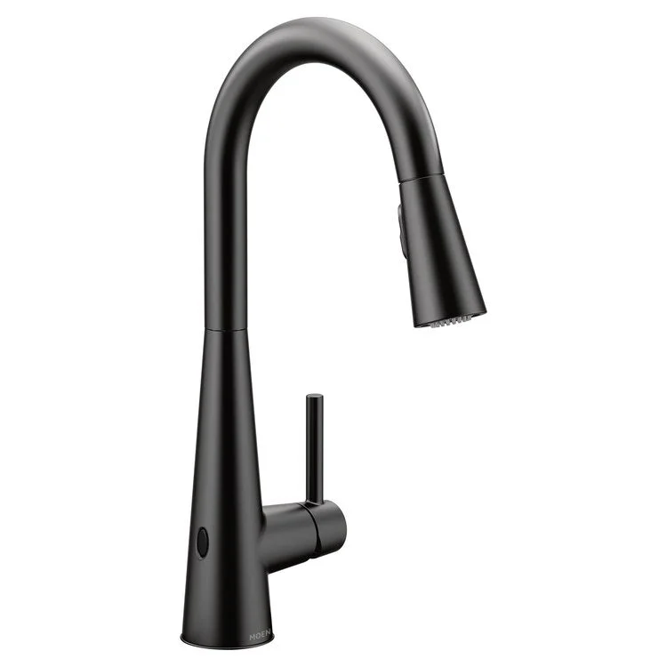 Kitchen Faucet Sleek MotionSense Wave 1 Lever ADA Matte Black High Arc 1/3 Hole 1.5 Gallons per Minute