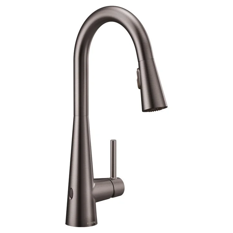 Kitchen Faucet Sleek MotionSense Wave 1 Lever ADA Black Stainless High Arc 1/3 Hole 1.5 Gallons per Minute