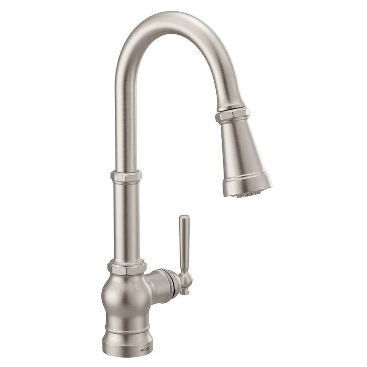 Kitchen Faucet Paterson 1 Lever ADA Spot Resist Stainless High Arc 360DEG 1 Hole 1.5 Gallons per Minute