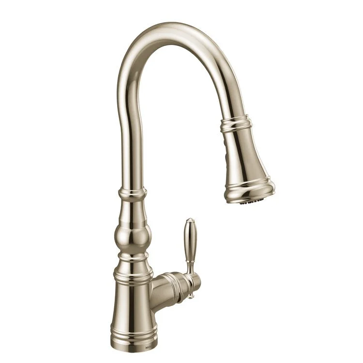 Kitchen Faucet Weymouth 1 Lever ADA Polished Nickel High Arc 1 Hole 1.5 Gallons per Minute