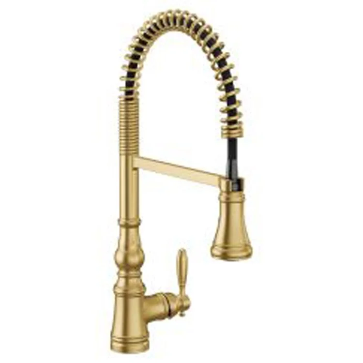 Kitchen Faucet Weymouth Spigot 1 Lever ADA Brushed Gold Pull Down