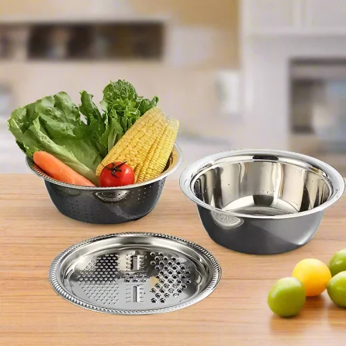 Multifunctional 3-In-1 Stainless Steel Stainer