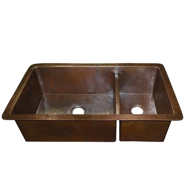 Cocina Duet Pro 40" Double Bowl Copper Undermount Kitchen Sink