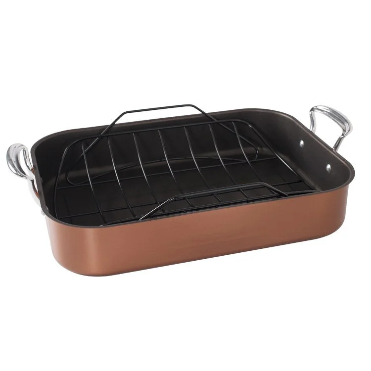 18" Non-Stick Aluminized Steel Roaster with Rack