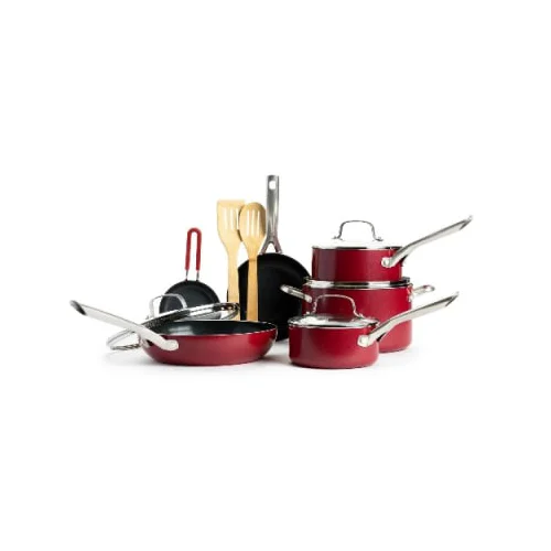 Red Volcano Ceramic Nonstick Cookware Set - 12 Piece