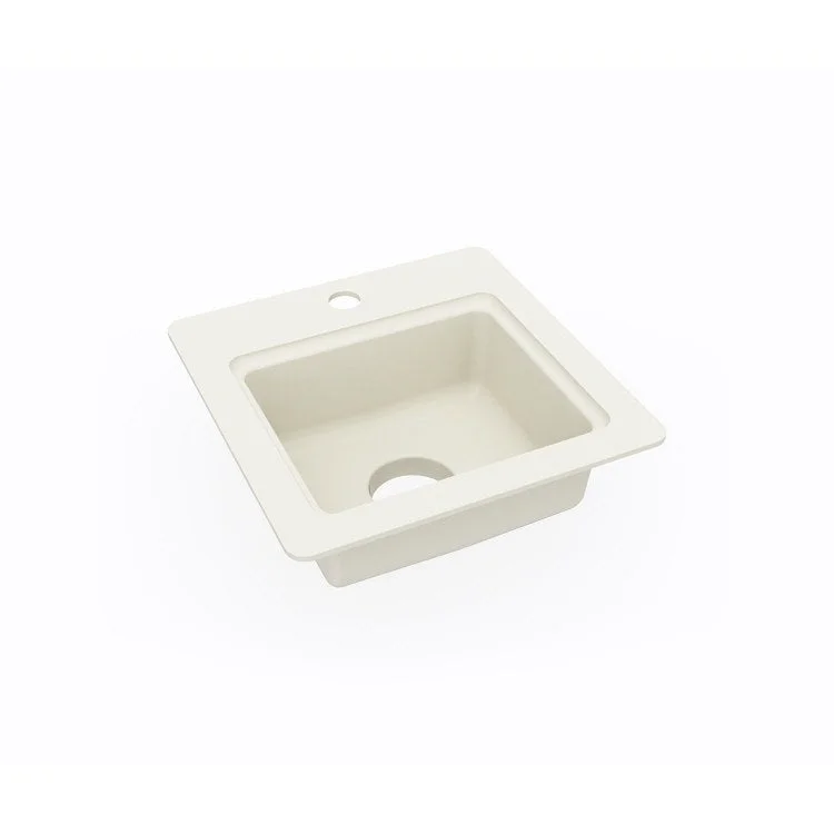 Bar Sink 15 x 15 x 5 Inch Single Bowl Entertainment 1 Hole Bone