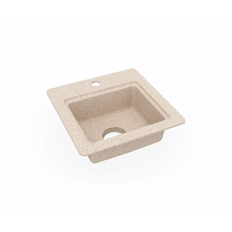 Bar Sink 15 x 15 x 5 Inch Single Bowl Entertainment 1 Hole Bermuda Sand